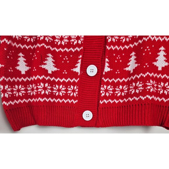 Alyweatry Womens Christmas Cardigan Sweater Red V-Neck Button Down Knit Festive - Picture 8 of 11